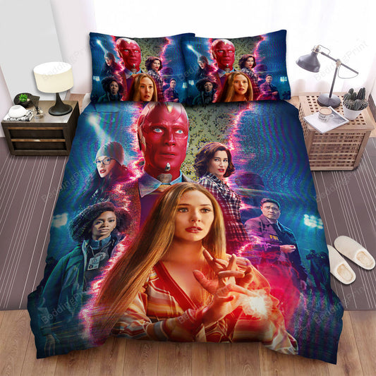 Wandavision Movie Poster 2 Bed Sheets Duvet Cover Bedding Setss