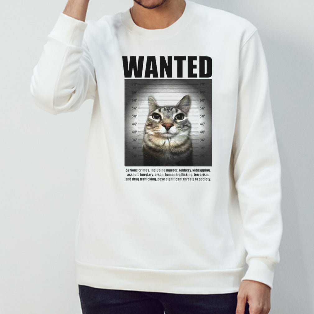 Wanted cat mugshot shirts