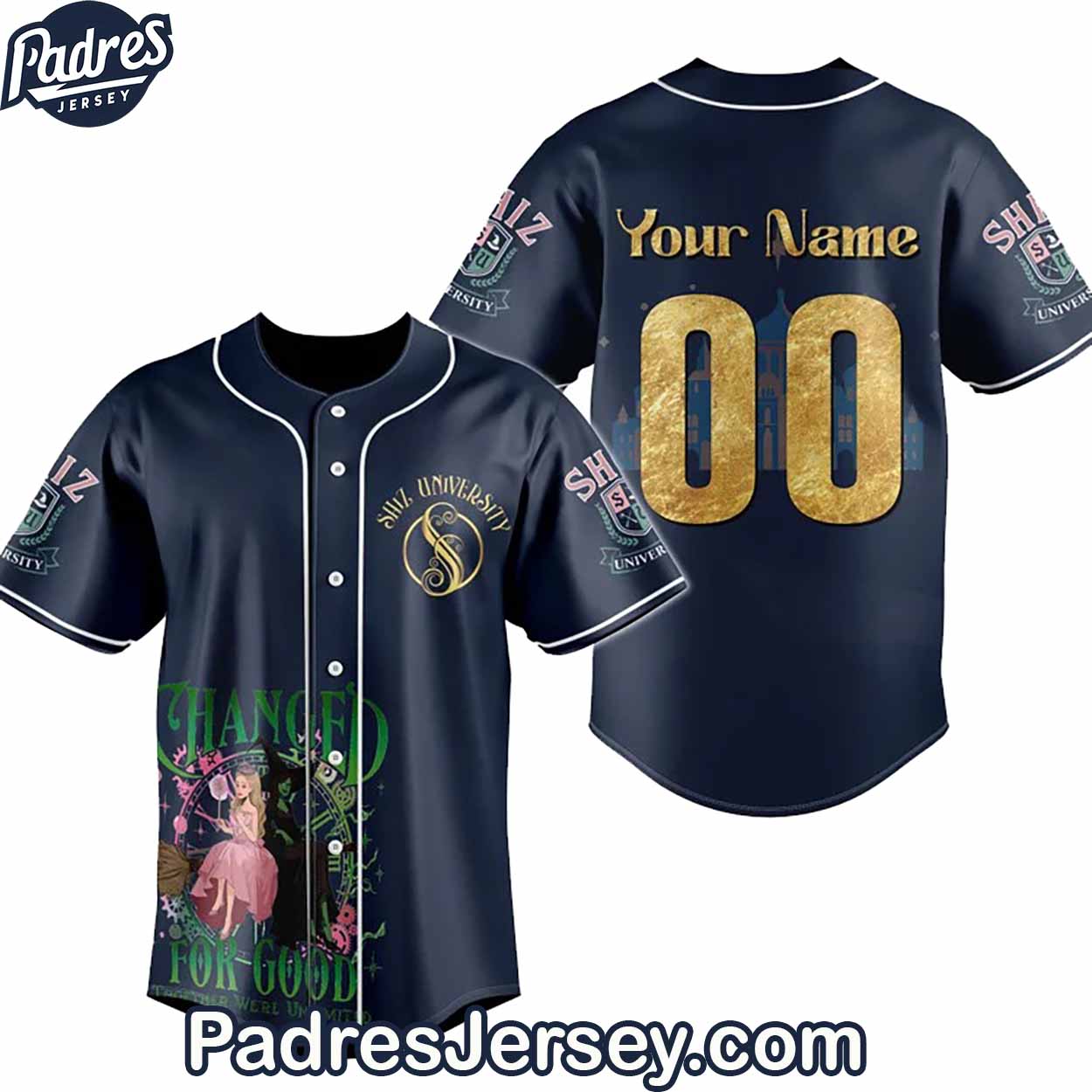 Wicked Shiz University Baseball Jersey Outfit - Custom Name - Padres Jersey Oasis: Elevate Your Baseball Style Game