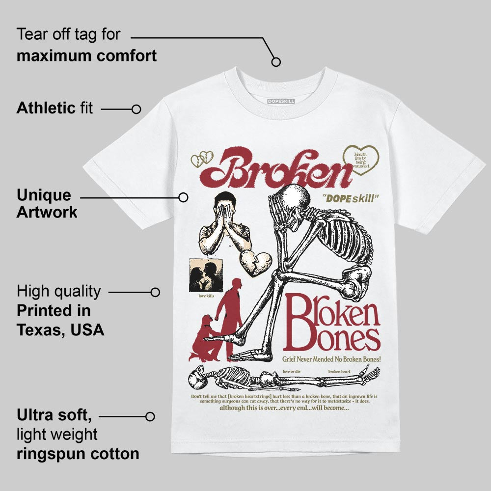 Dunk Dark Team Red/Burgundy Crush DopeSkill T-Shirt Broken Bones Graphic