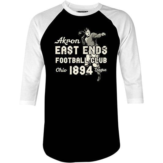 Akron East Ends - Ohio - Vintage Defunct Football Teams - 3/4 Sleeve Raglan T-Shirt