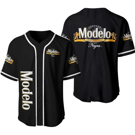Alcahol Style Cerveza Modelo Negra 1925 Black Baseball Jersey