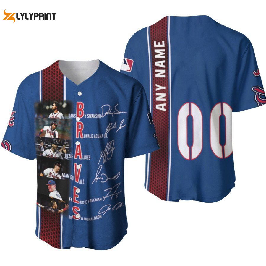 Atlanta Braves Dansby Swanson Ronald Acuna Jr. Designed Allover Gift With Custom Name Number For Braves Fans Baseball Jersey Gifts for Fans - lylyprint.com
