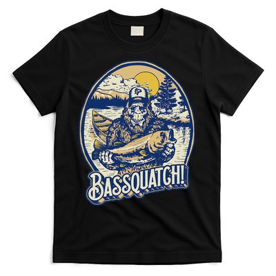 Bassquatch! Bass Fisherman Sasquatch Funny Bigfoot Fishing T-Shirt