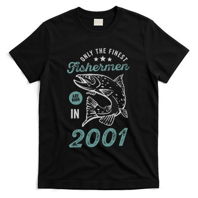 Born In 2001 20 Years Old Vintage 20th Birthday Fisherman T-Shirt