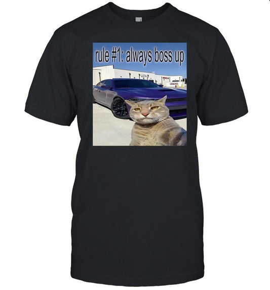 Trending Custom Name Rule 1 Always Boos Up Cat Selfie Shirt