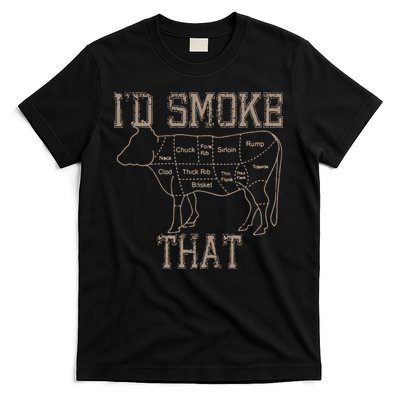 Chef Butcher Cook BBQ Id Smoke That Cow Beef Funny Gift T-Shirt