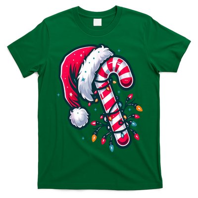 Candy Cane Christmas Lights Holiday T-Shirt