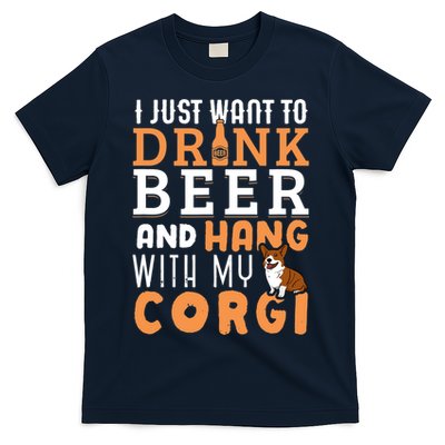Corgi Dad Funny Father's Day Dog Lover Gift Beer T-Shirt