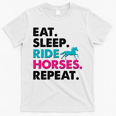 Cute Funny Eat Sleep Ride Horses Repeat T-Shirt