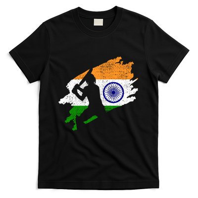 Cricket India Flag Jersey Vintage Gift T-Shirt