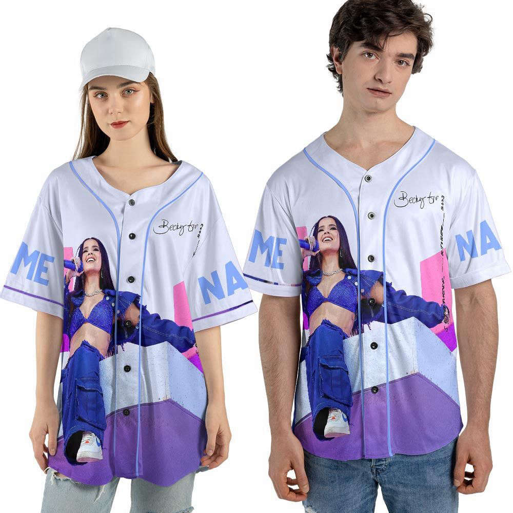 Custom Name Becky G 2023 Tour Baseball Jersey, Mi Casa Tu Casa US Concert - lylyprint.com