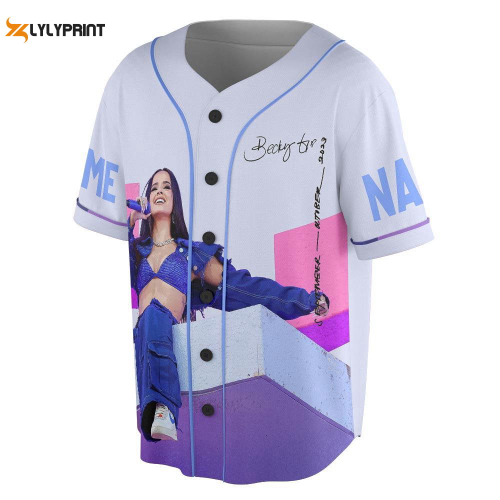 Custom Name Becky G 2023 Tour Baseball Jersey, Mi Casa Tu Casa US Concert - lylyprint.com