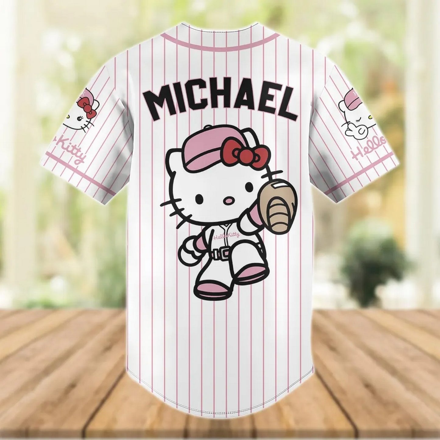 Custom Name Cute Hello Kitty Baseball Jersey