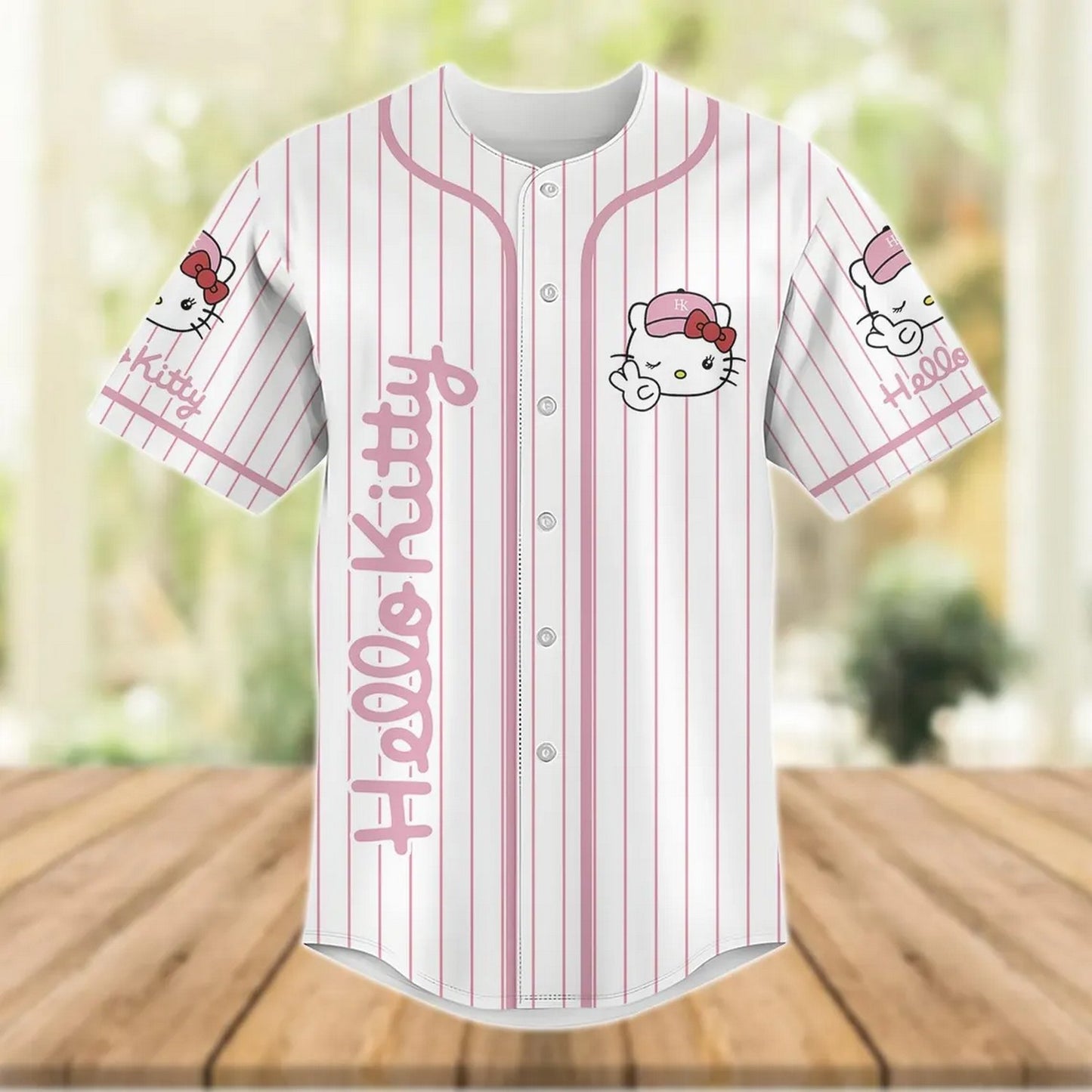 Custom Name Cute Hello Kitty Baseball Jersey