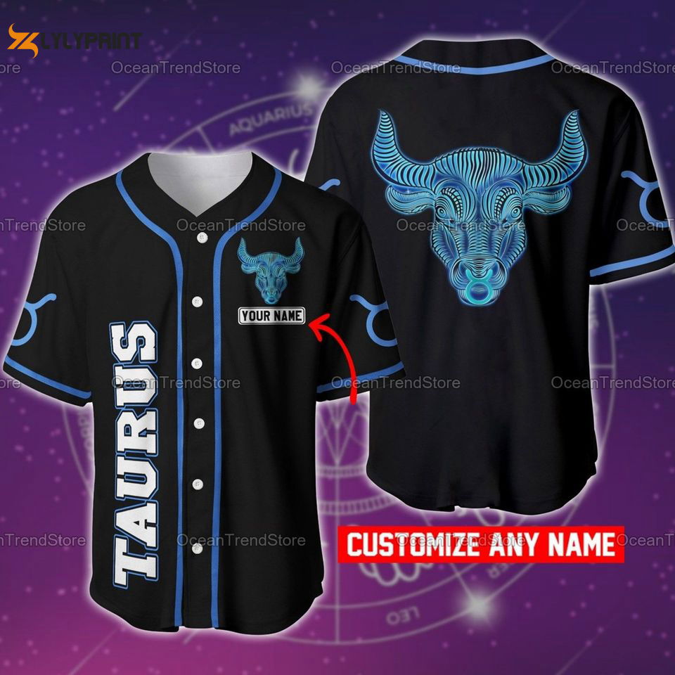 Custom Name Taurus Zodiac Baseball Jersey - lylyprint.com
