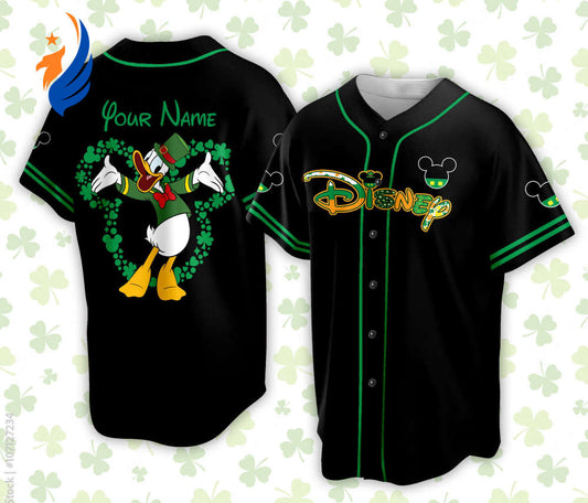 Custom Saint Patrick Day Disneyland Baseball Jersey - Personalized Mickey St Patrick Family Vacation Trip Jersey for Baseball Lovers - Bafud