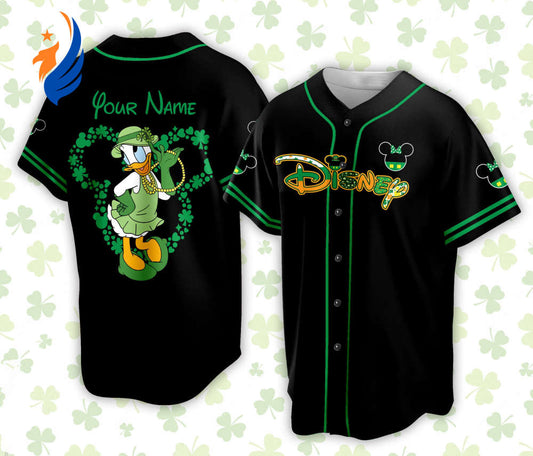Personalized Mickey St Patrick Baseball Jersey for Disneyland Trip – Perfect Saint Patrick s Day Jersey for Baseball Lovers - Bafud