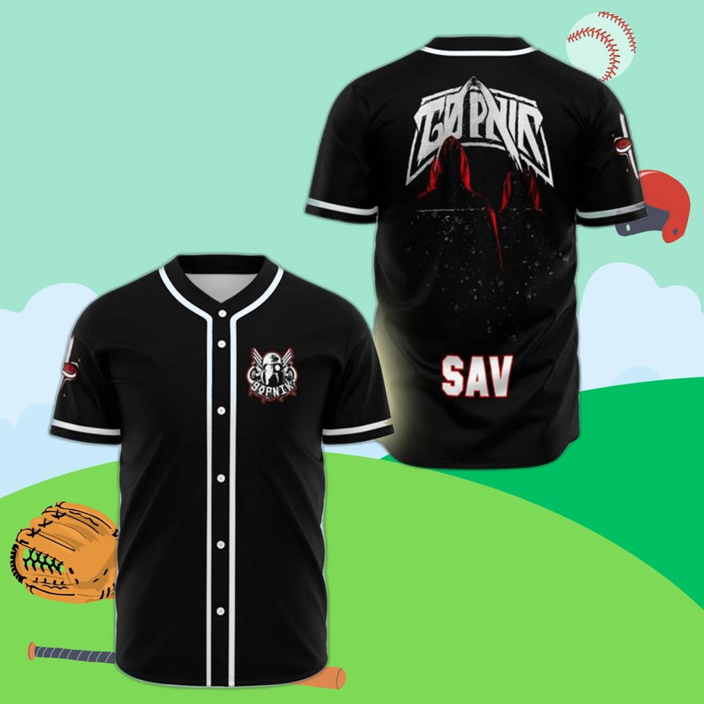 Custom Savannah Black Rave EDM Baseball Jersey - Personalized Style, - Aopprinter