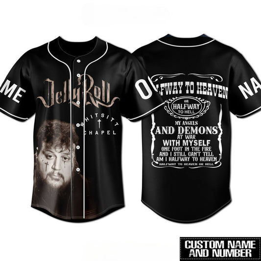 Customized Cool Jelly Roll Iconic Design Black Baseball Jersey