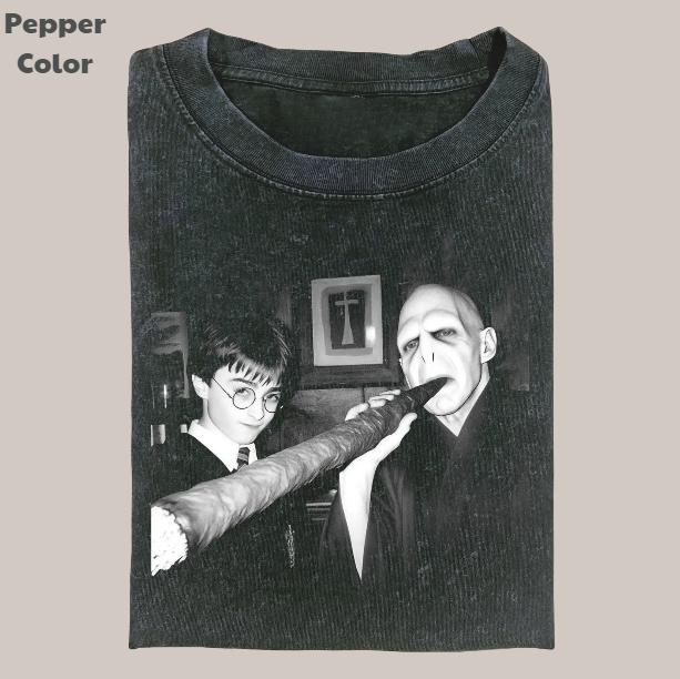 Harry Potter Vintage Graphic Tee, Harry Voldemort Big Cigarette T-Shirt, Movies Tee, Unisex Meme Cringe Funny Dumb Shirt