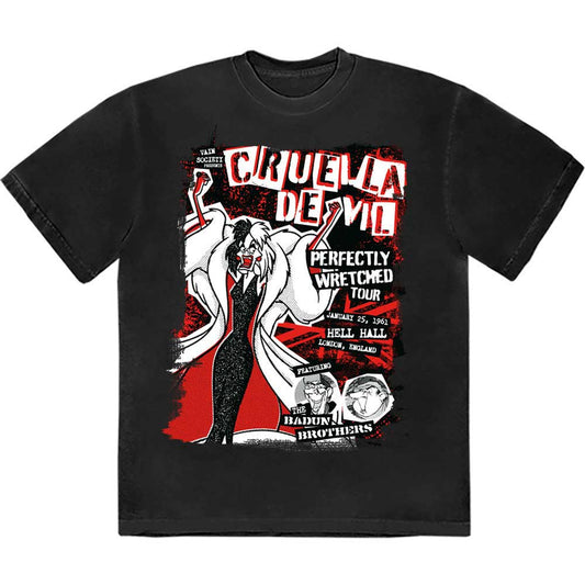 101 Dalmatians Cruella Tour T Shirt Black