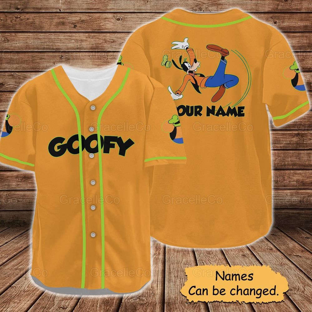 Disney Goofy Personalized Baseball Jersey Shirt, Goofy Dog Jersey Shirt - lylyprint.com