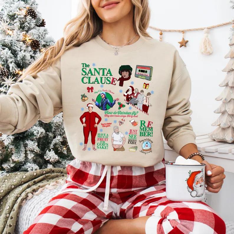 The Santa Clause Christmas Movie Sweatshirt, Retro Christmas Movie Story Sweatshirt, Christmas 90Ã¢â‚¬â„¢s Movie Sweatshirt