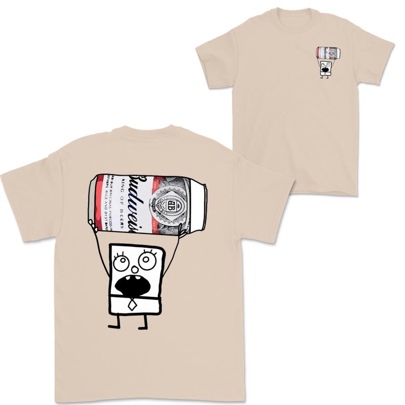 Doodlebob Budweiser 2 Sided T-Shirt, Funny Drinking T-Shirt, Summer T-Shirt, Full Color T-Shirt, Unisex T-Shirt, For Men, For Women, Gift For All Menswear Top