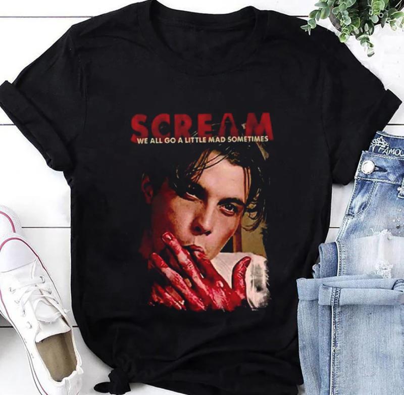 Scream We All Go A Little Mad Sometimes Billy Loomis T-Shirt, Scream Movie Shirt Christmas Classic