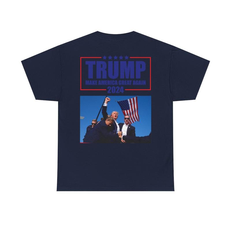 Make America Great Again - Trump 2024 - Trump Rally Shooter Tshirt - Trump You Missed - Trump Survived - USA Freedom - Donald J. Trump Unisex Heavy Cotton Tee