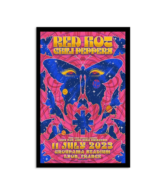 July 11, 2023 Red Hot Chili Peppers Lyon Groupama Stadium Tour Poster