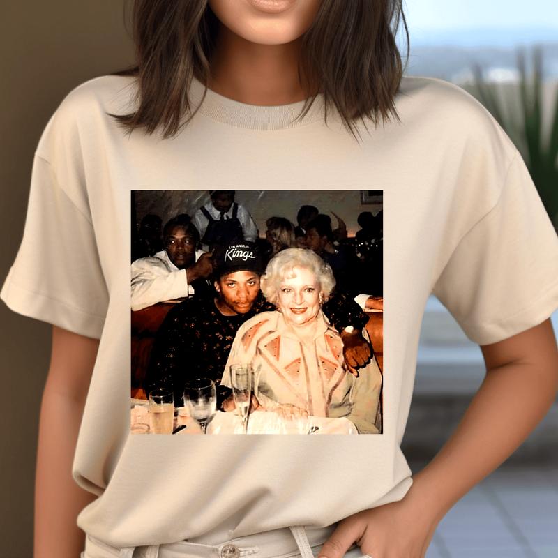 Betty White Eazy E Shirt, Compton Rapper Tee, Betty White Golden Girls T-Shirt, Printed Hip-Hop Graphic Tee, Vintage Style Tee, Clothing