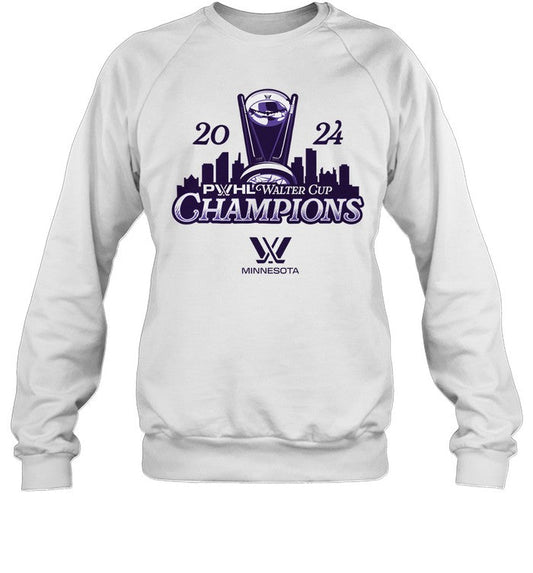 limited Minnesota PWHL Champions 2024 Skyline Graphic shirt