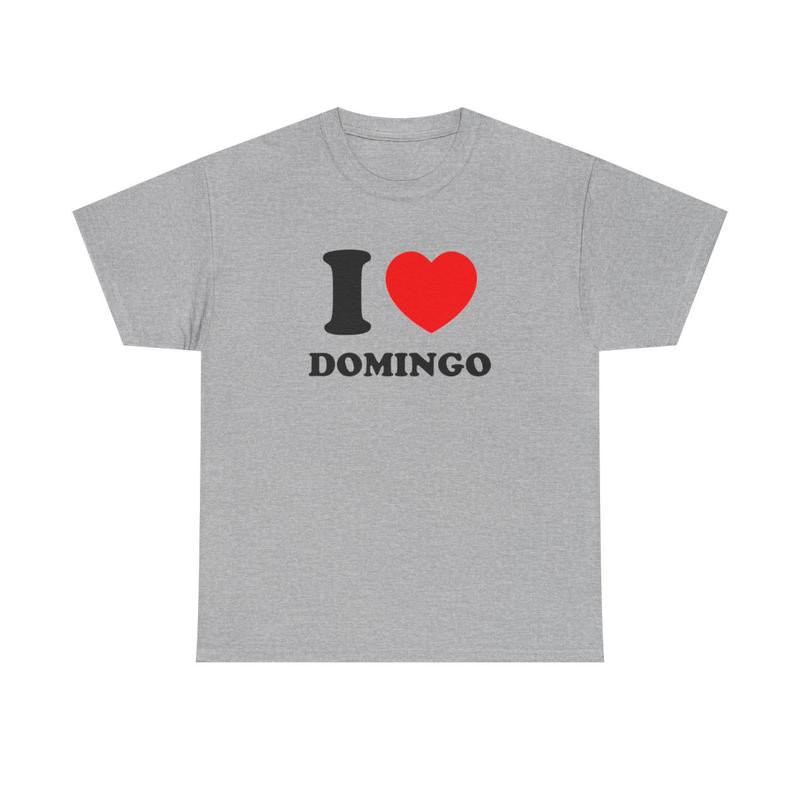I Heart Domingo Unisex Heavy Cotton Tee - SNL - Funny Shirt - Comedian Shirt - Celebrity T Shirt - Direct from Domingo - Gift for Men and Women