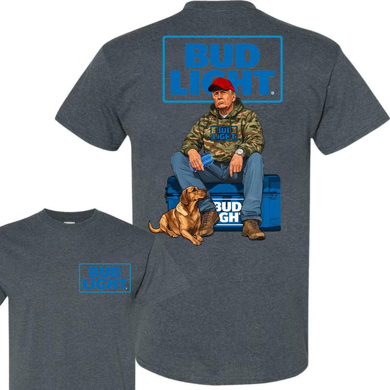 Bud Light Trump Hunting Camo Unisex shirt, Trump won 47th president Election 2024 shirt, Bud Light  Light Fuel Hand Drill Dog Hunt Tee, Trump With Local Boy Cotton shirt Full Color Full Size