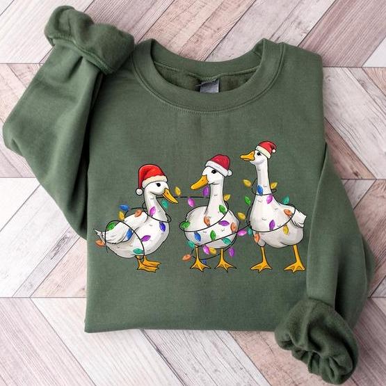 Silly Goose Christmas Sweatshirt, Silly Goose University Christmas Sweater, Thanksgiving 2024 Shirt, Funny Christmas Duck Shirt, Christmas Lights, Christmas Goose Shirt, Christmas Lights Silly Goose Sweatshirt, Winter Holiday Menswear Hoodie