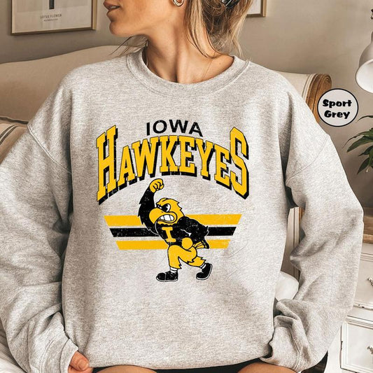 Vintage Iowa Hawkeyes Team Sweatshirt, Graphic NCAA Sport Shirt, Tournament Champions Shirt, Vintage University Iowa Unisex Top Football Basketball Shirt Fit Sweaters