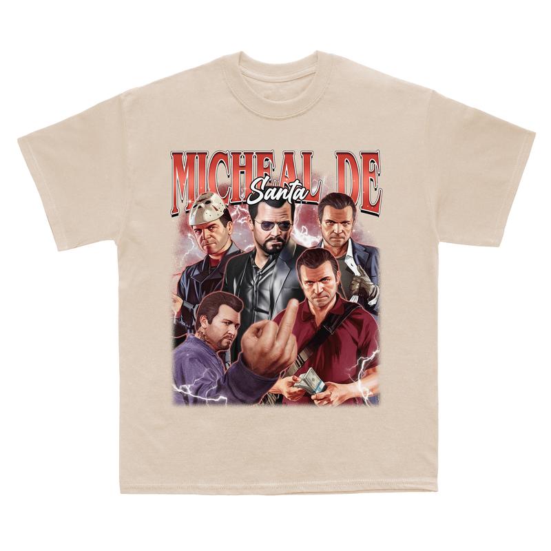 Micheal De Santa Vintage T-Shirt, Micheal De Santa GTA Shirt, Gift For Movies Lovers Casual Clothing Fabric  Sweatshirts Womenswear