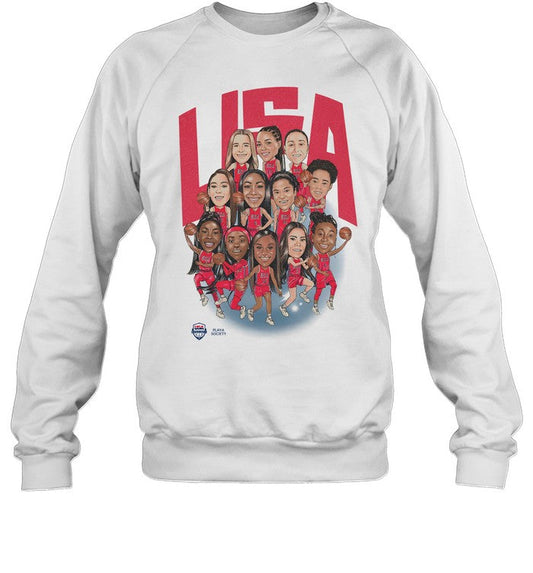 Playa Society 2024 Usa Basketball Roster New Shirt