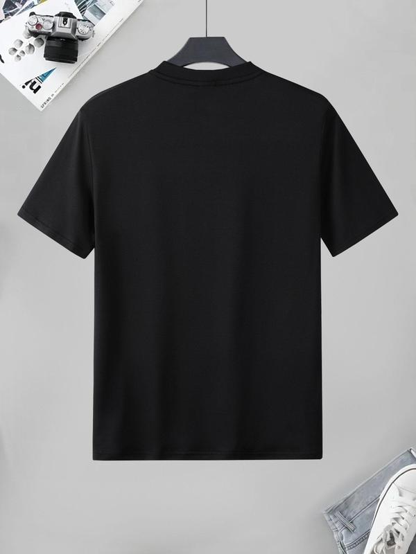 Men's Letter Print Round Neck Graphic Tee, Regular Fit Casual Crewneck Short Sleeve T-shirt, Men's T Shirts, T Shirts for Men,Â Streetwear Graphic Tees,Â Summer Graphic Tee for Men