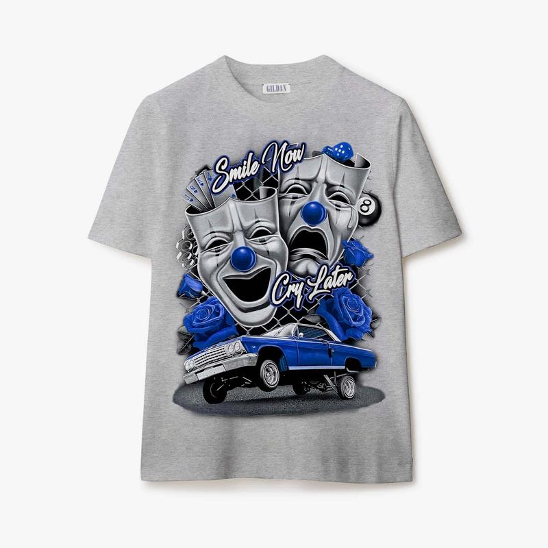 Blue Smile Now Cry Later T Shirt Classic Collar