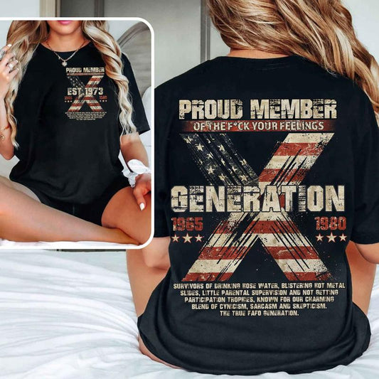 Vintage Est.1973 Custom Year GenX T-shirt, GenX FAFO 2 Side Shirt, Vintage GenX 1965-1980 Shirt Fashion Cotton, For Men, For Women