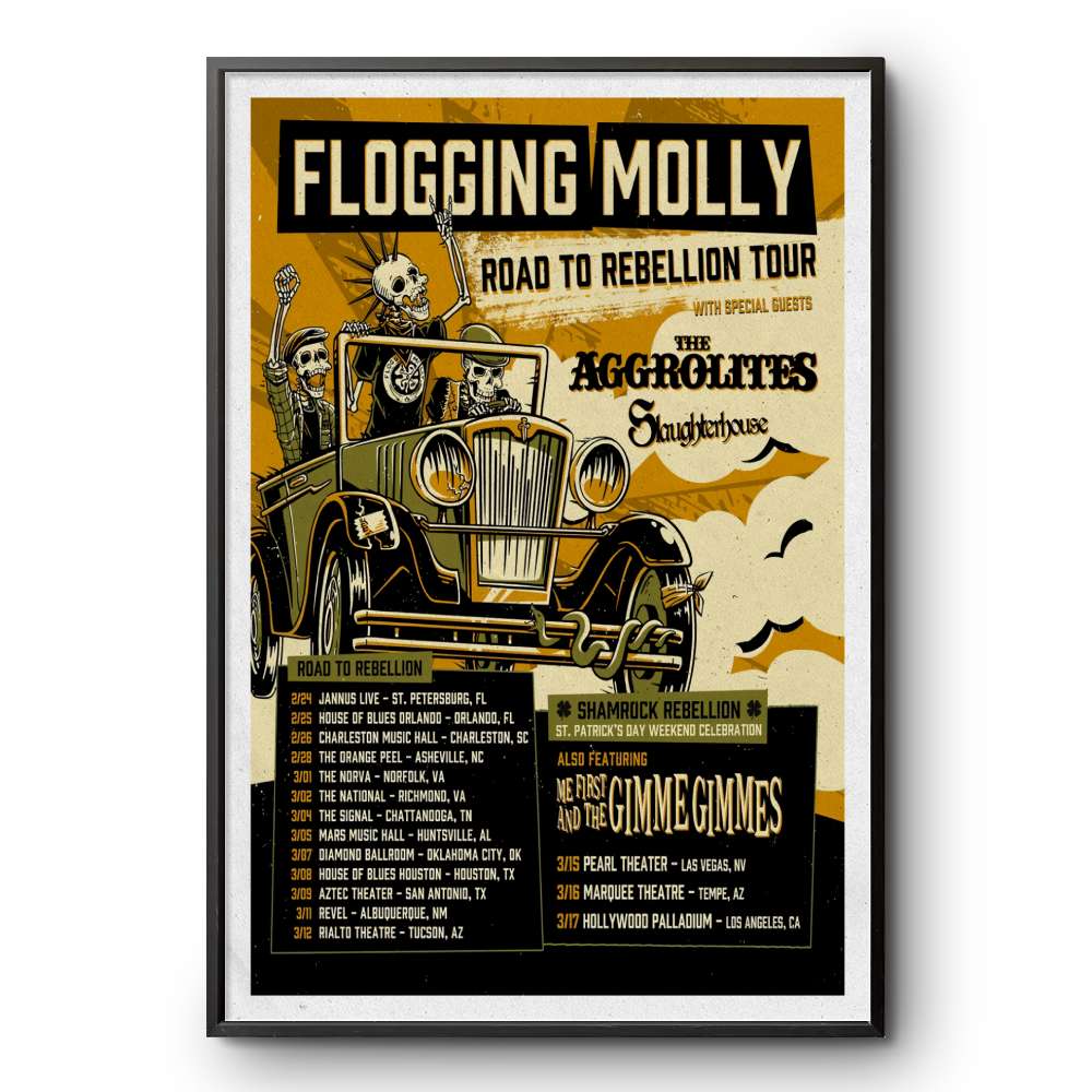 Road To Rebellion Tour 2025 Flogging Molly Poster