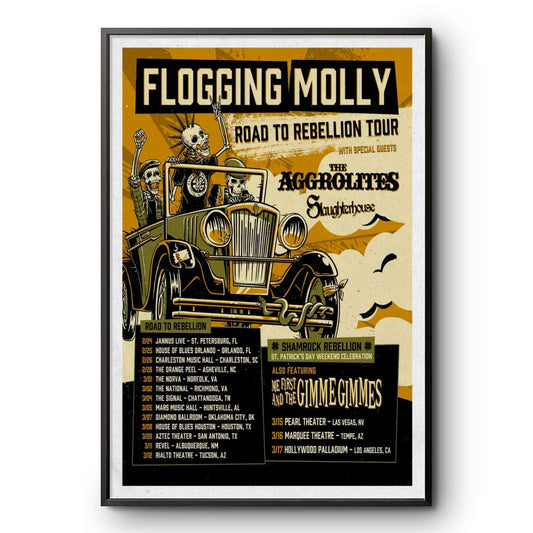 Road To Rebellion Tour 2025 Flogging Molly Poster