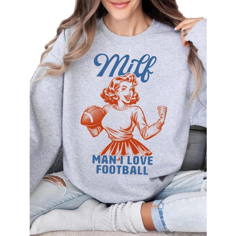 Vintage Football Girl Sweatshirt, Football Lover Sweatshirt Unisex Classic Collar