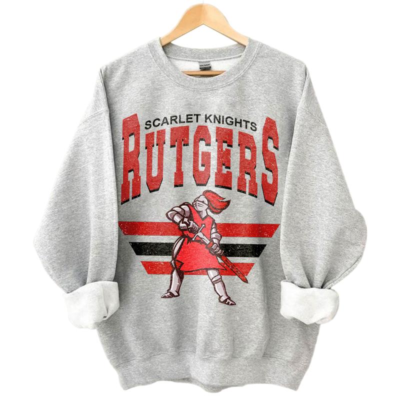 Rutgers Scarlet Knights Vintage NCAA Sweatshirt, Unisex Rutgers Football Shirt, Classic Sport Hoodie, Gifts for Fans, Cotton T-Shirt, Hoodie