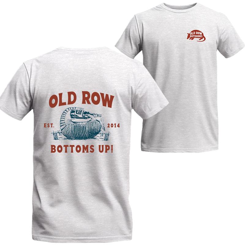 Old Row Bottoms Up Armadillo T-Shirt Graphic Tee, Graphic Short Sleeve Tee, Unisex Shirt, Menswear Top, beer shirt, drinking shirt