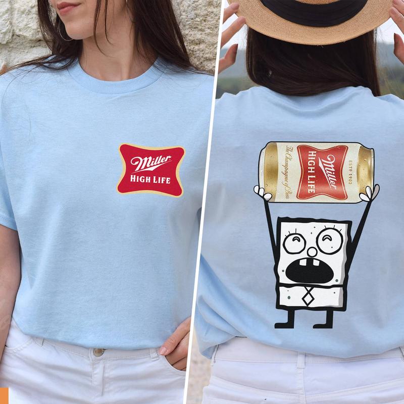 Miller High Life Drink Est 1903 Shirt, Doodlebob Character Movie Tshirt, Beer, Drinking Lover, Funny Shirt
