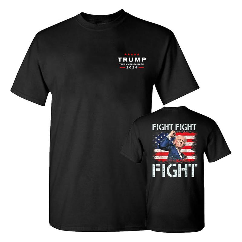 Trum Fiiight Fiiight Fiiiight Trum Signals To Ameicans To Fiiiight T-Shirt, Trum 2024 Take Ameica Back Election T-Shirt, Unisex Cotton Shirt, Full Col